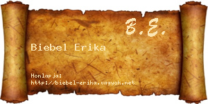 Biebel Erika névjegykártya